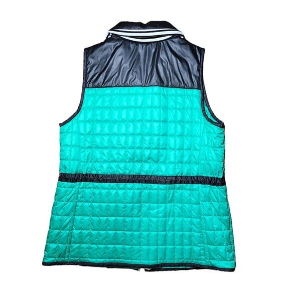 Chico's Zenergy Vest Womens Size 1 Green* Black Quilted Full Zip. See Details - Picture 2 of 6